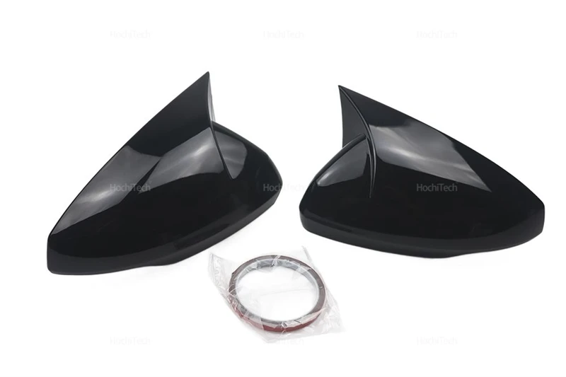 Für Volkswagen Polo AW BZ 2017 2018 2019 2020 2021 2022 2023 2x Horn Style Add-on Rückspiegelabdeckung Glänzendes Schwarz – Detail 10