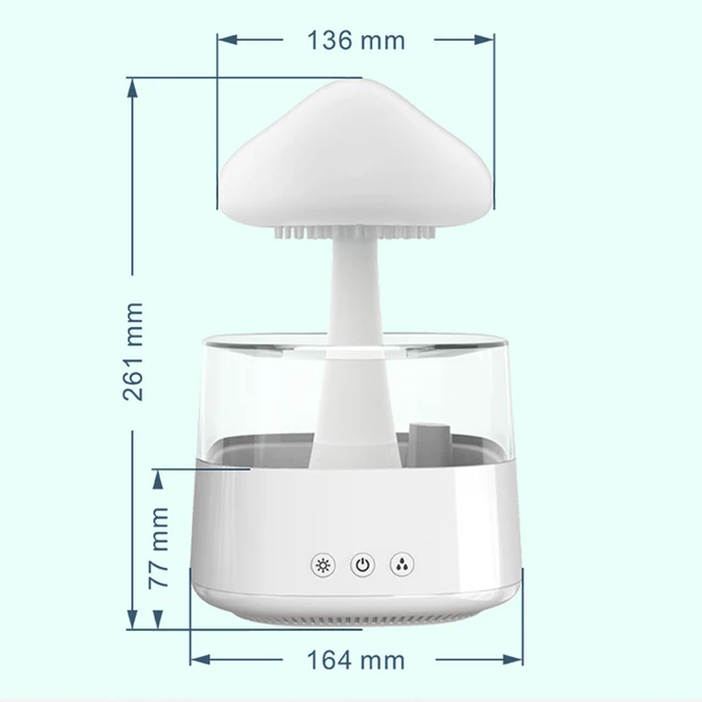 Mushroom Rain Cloud Humidifier Rain Colorful Cloud Raindrop Atmosphere Lamp Night Light Essential Oil small Aromatherapy Machine 6