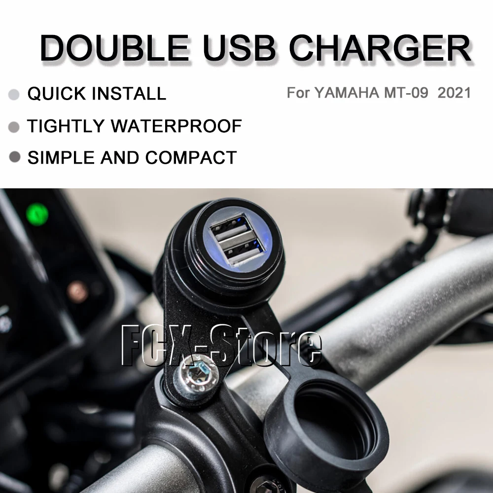 

Для YAMAHA MT-09 MT09 2021 новые аксессуары для мотоциклов переходник с двумя USB-портами для зарядного устройства