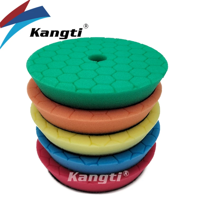 5"(125mm)/6"(150mm) Car Buffing Polishing Pads Beveled Hex-Logic Sponge For DA/RO/GA Buffer Polisher 6