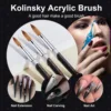 2PC Nail Acrylic Brush 100%Kolinsky Sable Acrylic Brush UV Gel Carving Pen Brush Liquid Powder DIY Nail Drawing Nail Art Brushes 2