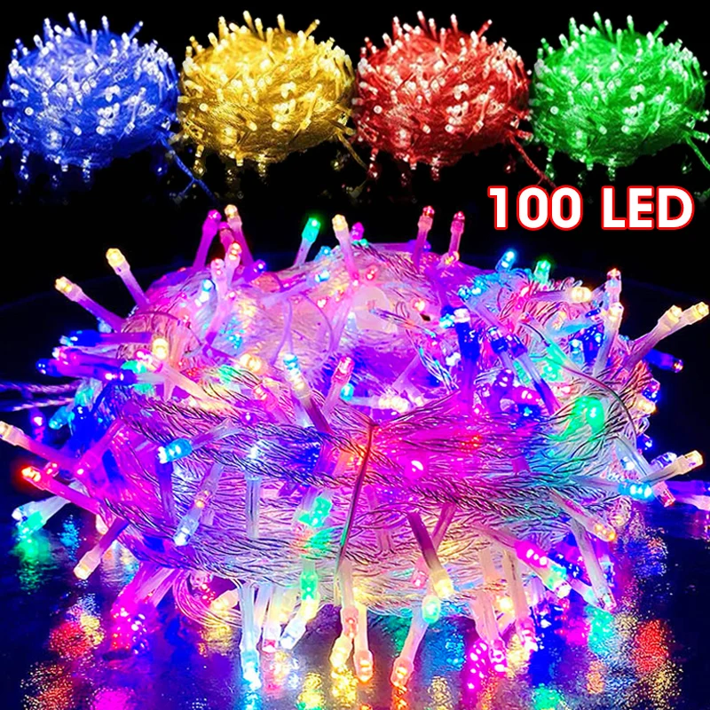 

100 LED Garland Fairy Light String Outdoor Indoor Christmas Party String Lights Bedroom Wedding Garden Decoration Lighting