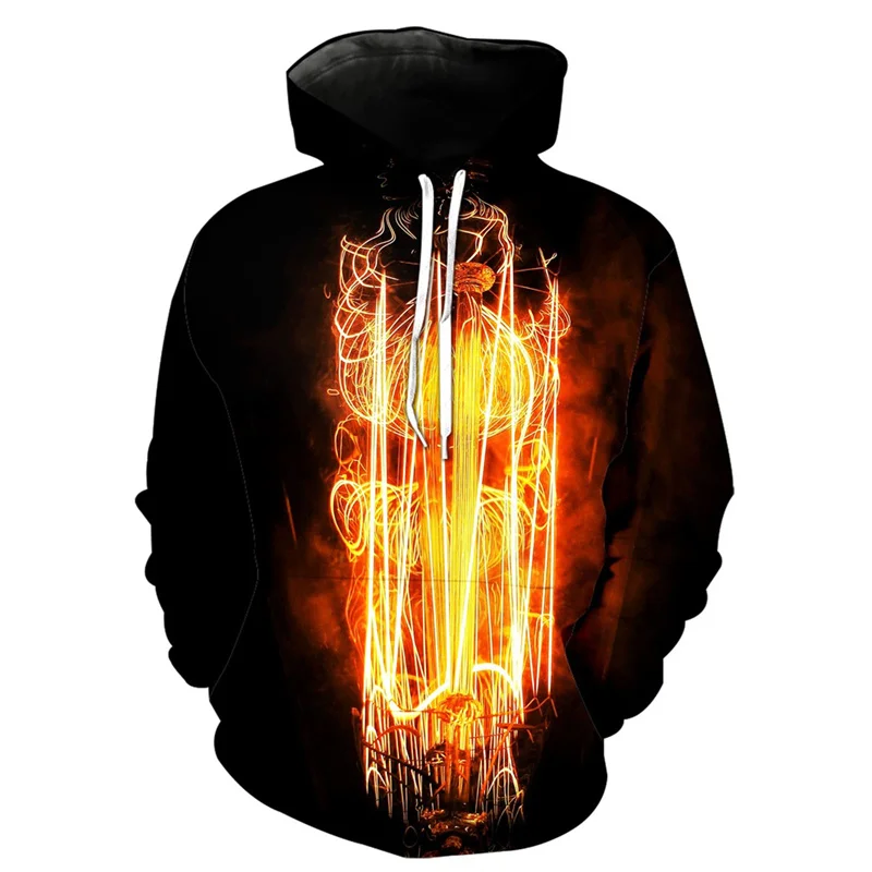 thumbnail image 1 of Sudadera con capucha con estampado 3D de flores y hojas para hombre, sudaderas de moda de manga larga con estampado de plantas coloridas, sudaderas de gran tamaño, 1 of 5
