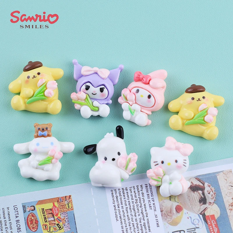 

10 шт. Kawaii Sanrio DIY аксессуары Hellokittys My Melody Cinnamoroll Kuromi Pom Purin понравило аниме милые игрушки для девочек