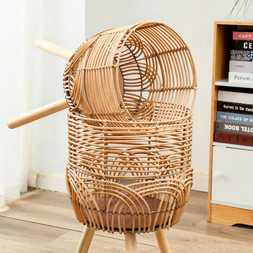 Flower Stand Good Supporting Drop-resistant Imitation Rattan Flower Shelf High Foot Free Standing Bonsai Rack Living Room Supply 3