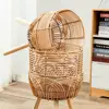 Flower Stand Good Supporting Drop-resistant Imitation Rattan Flower Shelf High Foot Free Standing Bonsai Rack Living Room Supply 3