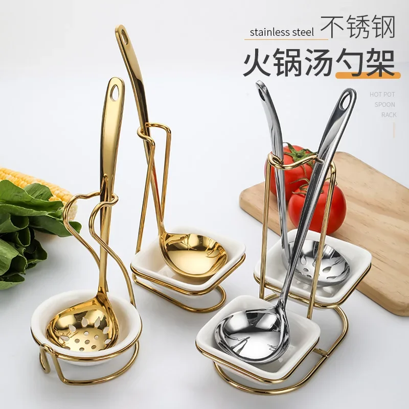 

Высококачественный набор ложек в форме сердца из нержавеющей стали, подставка для ложек для ресторана, Золотая сервировочная ложка, мужская модель