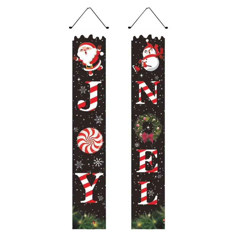 

Рождественский знак для крыльца, баннер, наклейки, рождественские настенные двери, подвесной дверной флаг Санта-Клауса для крыльца