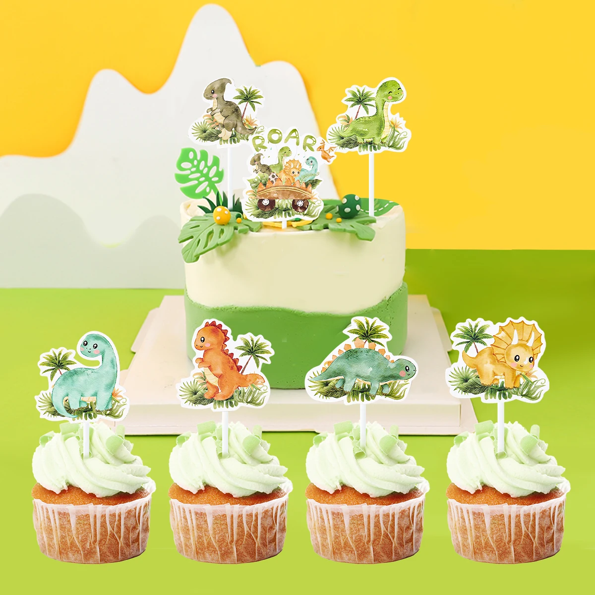 Dinosaurier-Lutscher-Halter, Karte, 1. Geburtstag, Party-Dekoration, für Kinder, Jungen, Gastgeschenke, Brüllen, Dino, Papier, Süßigkeiten, Karte, Dschungel, Safari, Babyparty – Detail 4