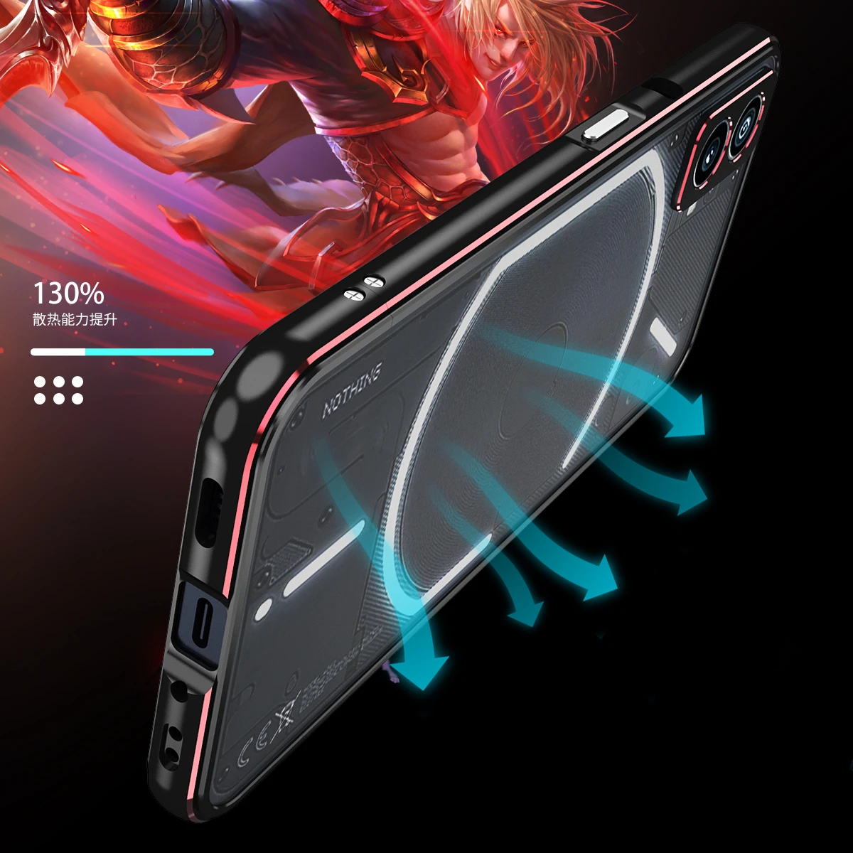 Luxury Aluminum Alloy Metal Frame Bumper Case for Nothing Phone 2 Ultra-Thin Super Slim Phone Case with Lens Protection Cover