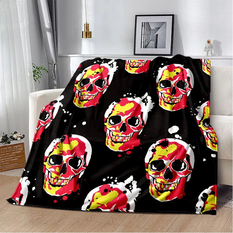 Skull trend Pattern Blanket Flannel Soft Plush Sofa Bed Throwing Blankets Anime Blanket Gedruckt Bettdecke Sofa Geschenk