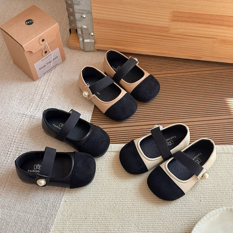 Girls Leather Shoes Korean Style Soft Anti Slip