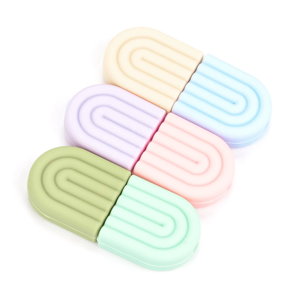 Teething toys Silicone teething toys Baby teething toys Silicone beads Silicone teether Silicone teething beads Sensory chew necklaces Lofca 40pcs Rainbow Baby Silicone Beads Baby Toys DIY Food Grade Teether Pacifier Chain Necklace Jewelry Cartoon Accessories