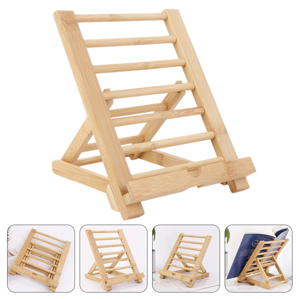 

Mobile Phone Bamboo Stand Holder for Home Practical Rack Collapsible Desk Bracket Natural Durable