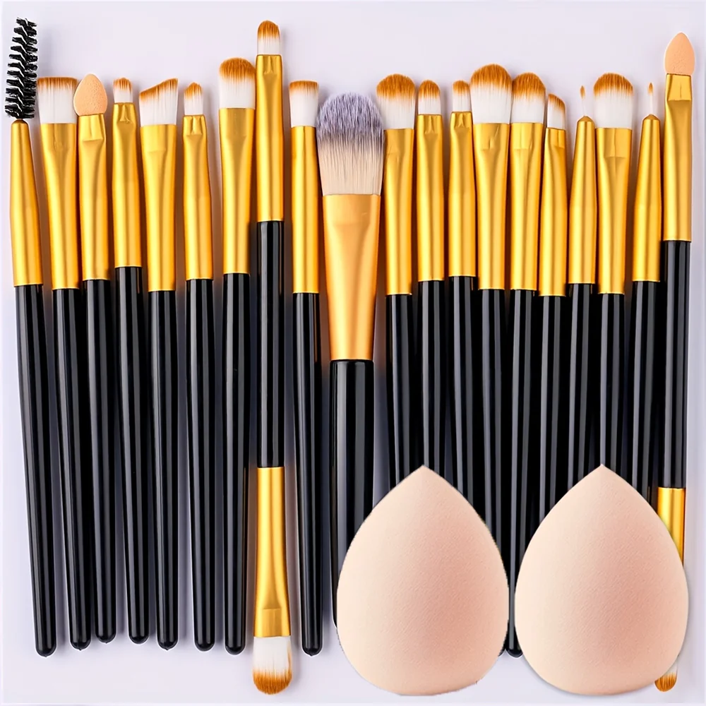Professional 20-Piece Makeup Brush Set with Blender Sponges