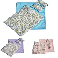 Ensemble de literie miniature pour maison de poupée 1/12, quatre pièces, drap, couette, oreiller, housse de couette, décoration de chambre de poupée, jouet 5
