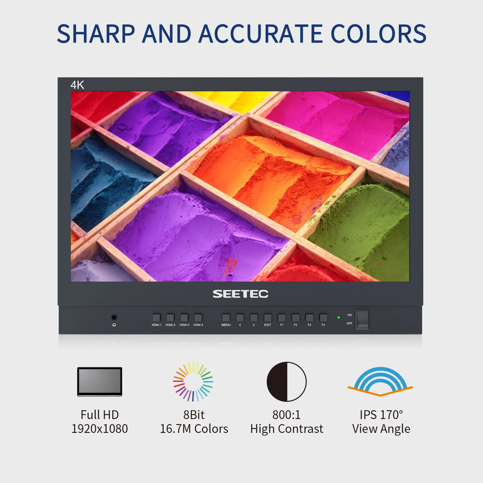 SEETEC ATEM156-CO 15.6&rdquo; 4K HDMI Multiview Portable Carry-on Live Streaming Broadcast Director Monitor for ATEM Mini Mixer Pro