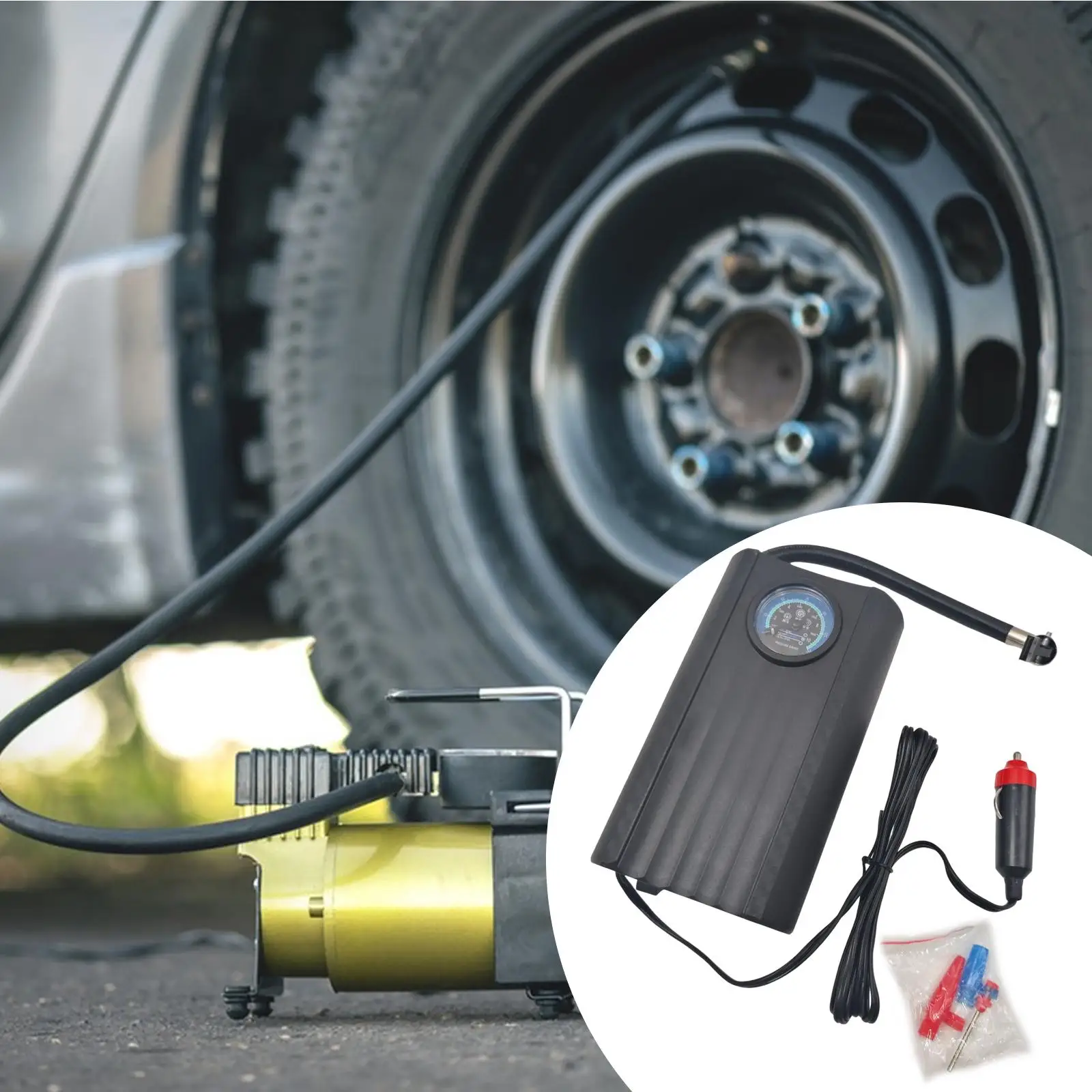 Car Air Pump Tire Inflator Lightweight Universal Practical Sturdy Car Inflatable