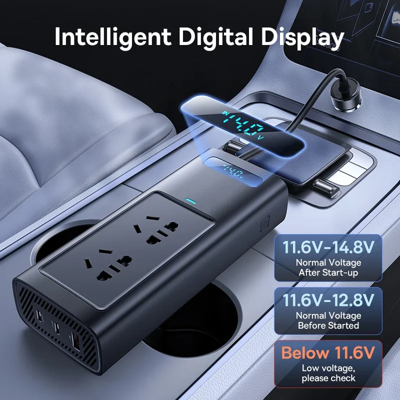 Car Charger Car Inverter DC 12V to AC 220V EU Version 150W USB Type C Fast Charger For Power Adapter Vehicle Inverter Car Converter Inverter Car Power Converter Power Inverter