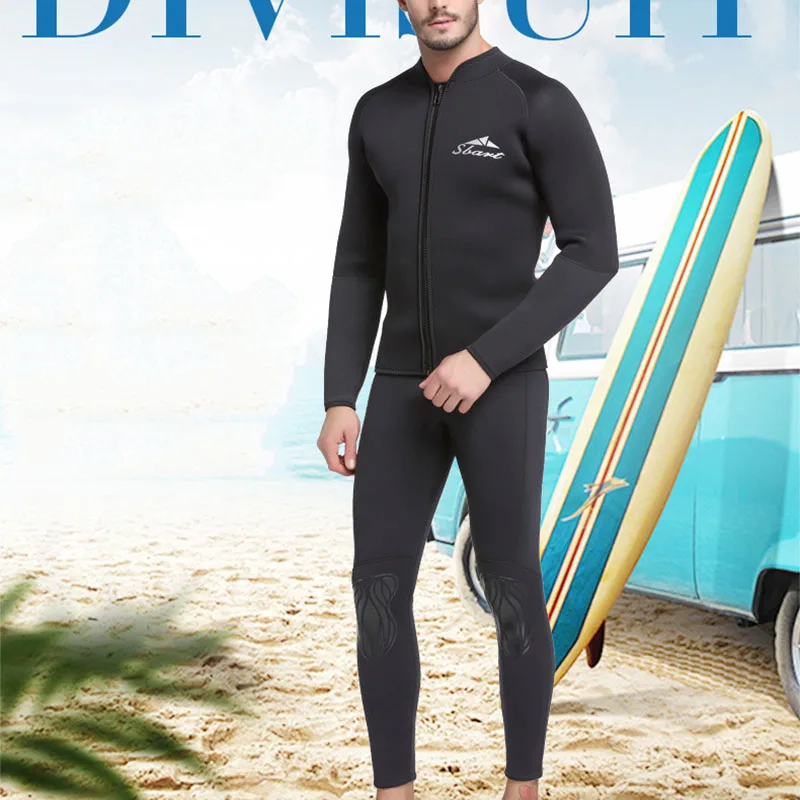 Oulylan Men Women Wet Pants Split Jacket Pants Neoprene Swimwear Black Stay Warm Diving Surf Wetsuit Wetsuit 5mm Premium