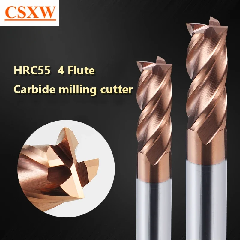 HRC55 1 2 3 4 5 6 8 10 12 13 14 15 16 18 20 Carbide end mill Milling cutting Tools Alloy Tungsten Steel Milling Cutter EndMills milling cutter carbide end mill carbide milling cutter carbide milling tool