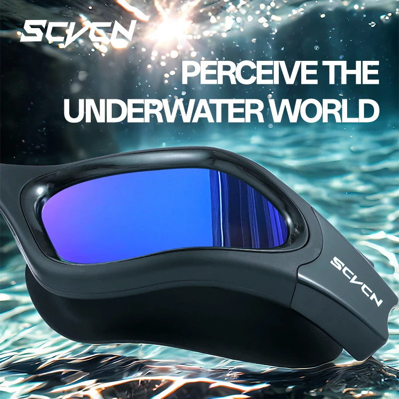 SCVCN Swim Goggles Professional Female Swimming Glasses Electroplate Anti Fog UV Protection Adjustable Adult Swim Eyewear Men