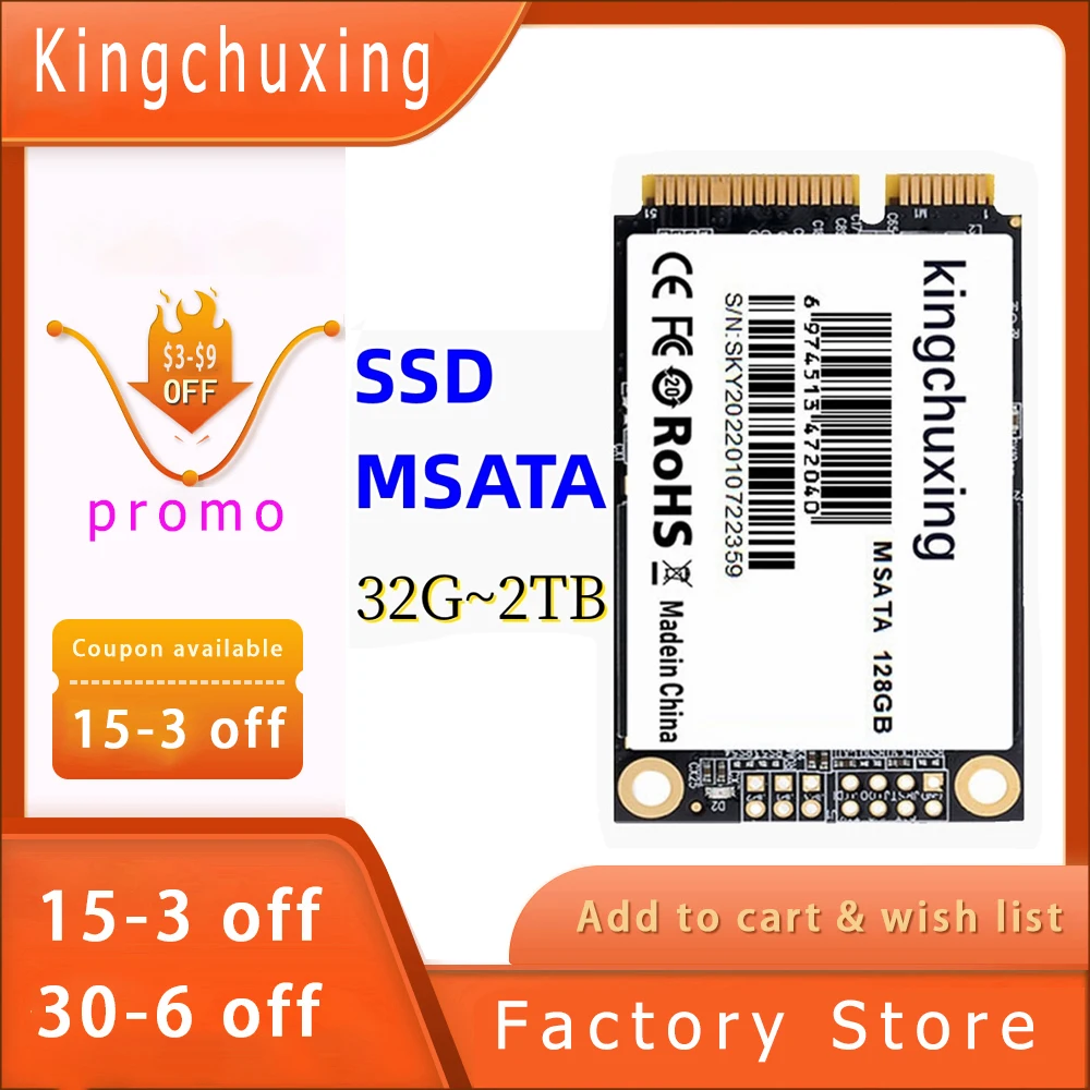 Promo Kingchuxing SSD SATA mSATA Internal Solid State Drive High Performance Hard Drive for Desktop Laptop 128GB 256GB 512GB 9 5mm for sata3 notebook optical drive bit hard drive bracket universal ssd solid state drive bracket