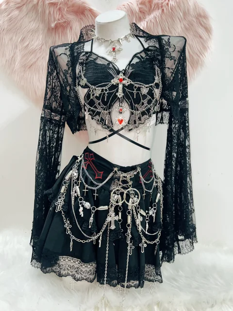 Butterfly Top Shrug and Skull Cross Skirt 5