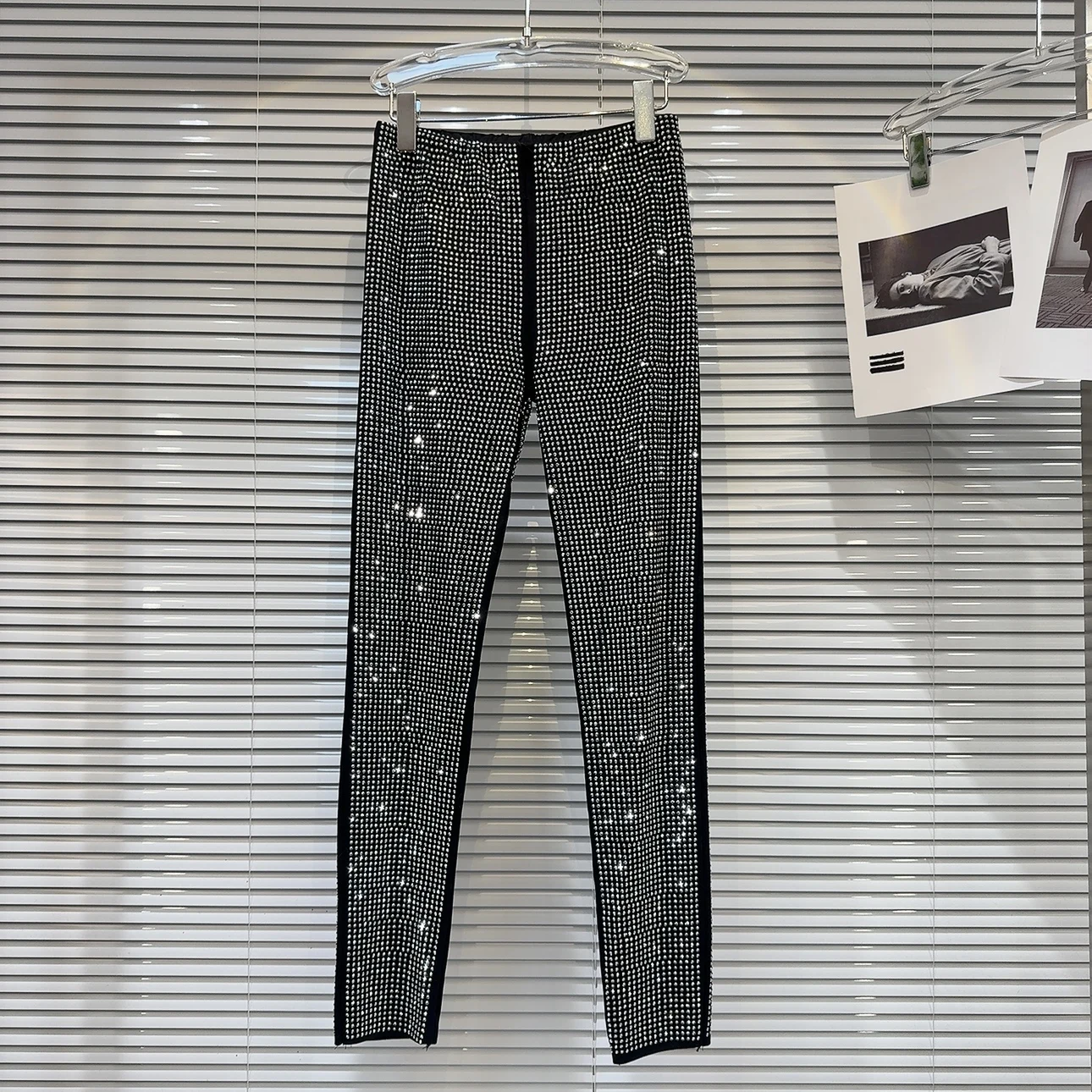 k Sexy Trendy Diamond Embellied Slimming Base Layer Pants for Women Autumn New Sle Small ence Favorite