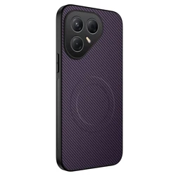 Carbon Fiber Pattern Magnetic Charger Hard Back Phone Case for Pova 7 4G (Purple)