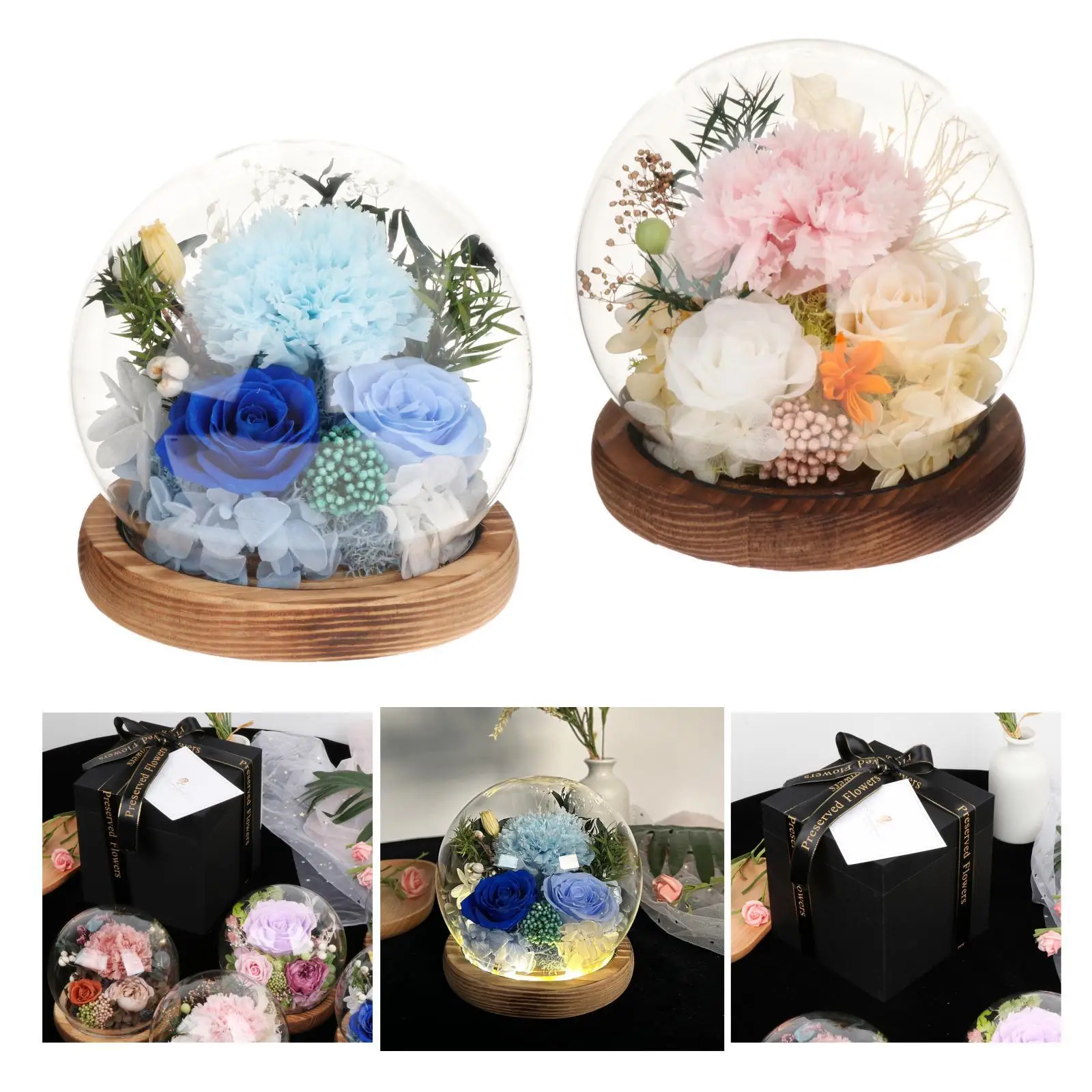 Mothers Day Gifts for Wife Tabletop Decoration Ornament Unique Gift Preserved Flowers Gift for Mom Grandma Her Girlfriend Wife