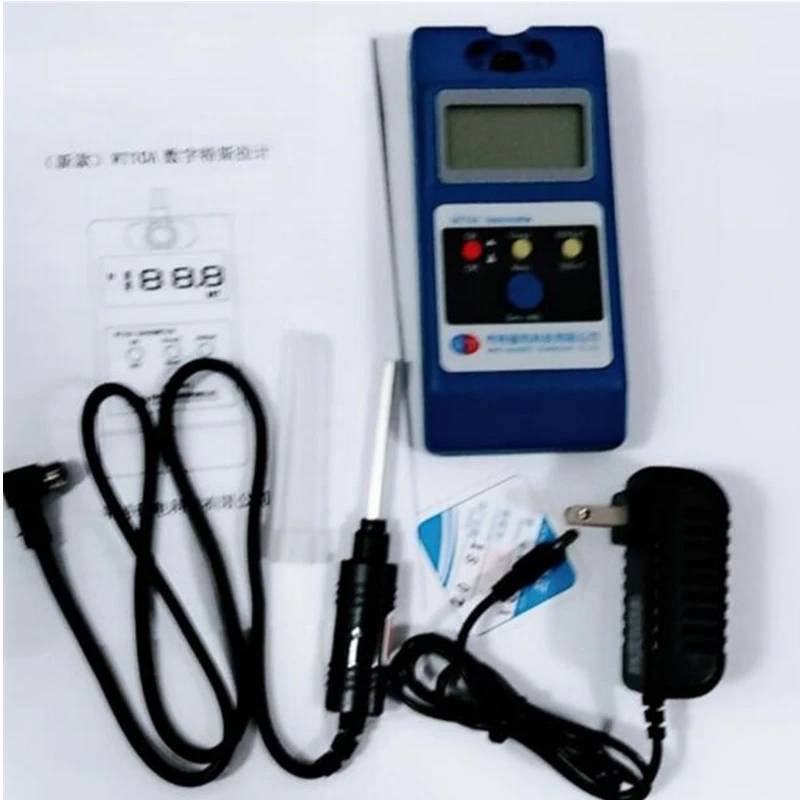 WT-10A Gaussmeter Tesla Meter WT10A Fluxmeter Surface MagneticField Tester with Ns Function + Metal Probe