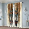 2pcs, Curtain Popular 2D print Feather Art Polyester Easy Install (without rod) Outdoor Decorations Use for Bedroom, Living 6
