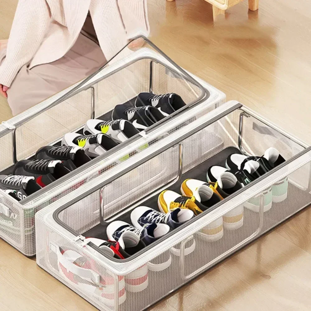PVC Shoe Storage Foldable Shoes Bags Large Capacity Portable Space Saving Shoes Dust-proof Water-proof Transparent Storage Box 4