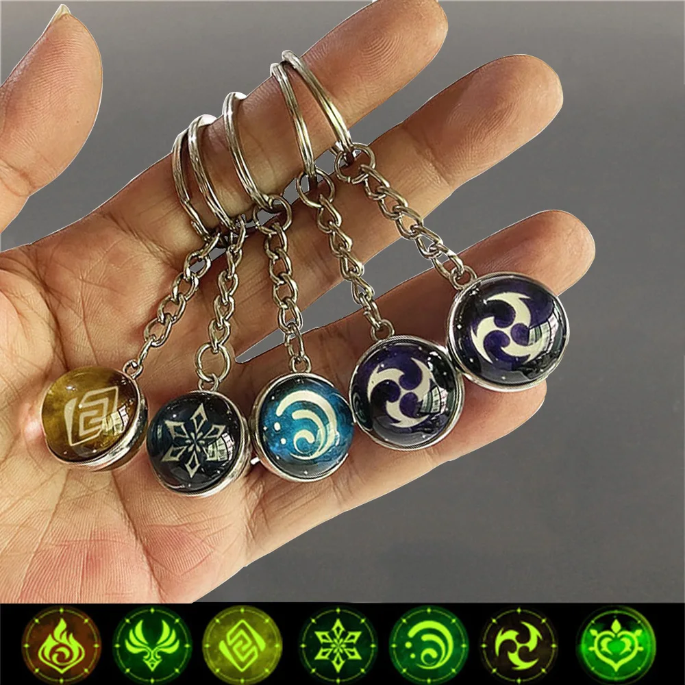 Genshin Impact Keychain 360 Graus Girado Jogo Olhos de Deus 7 Elementos  Armas Lua Pingente Metal Chaveiro Homens Mulheres Crianças Jóias (Color :  Style 3) : : Moda