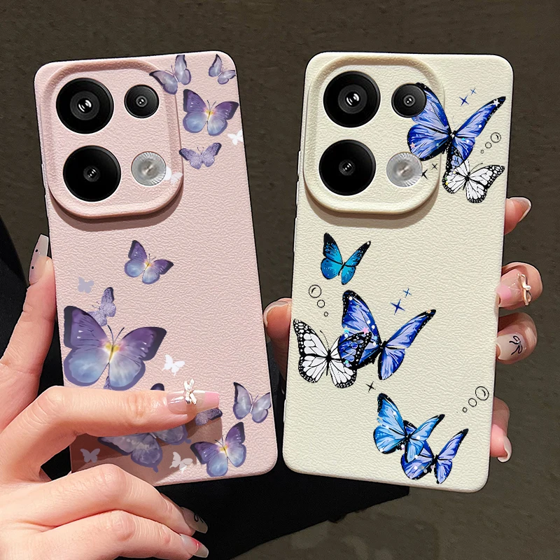 Butterfly Design Leather Texture TPU Phone Case