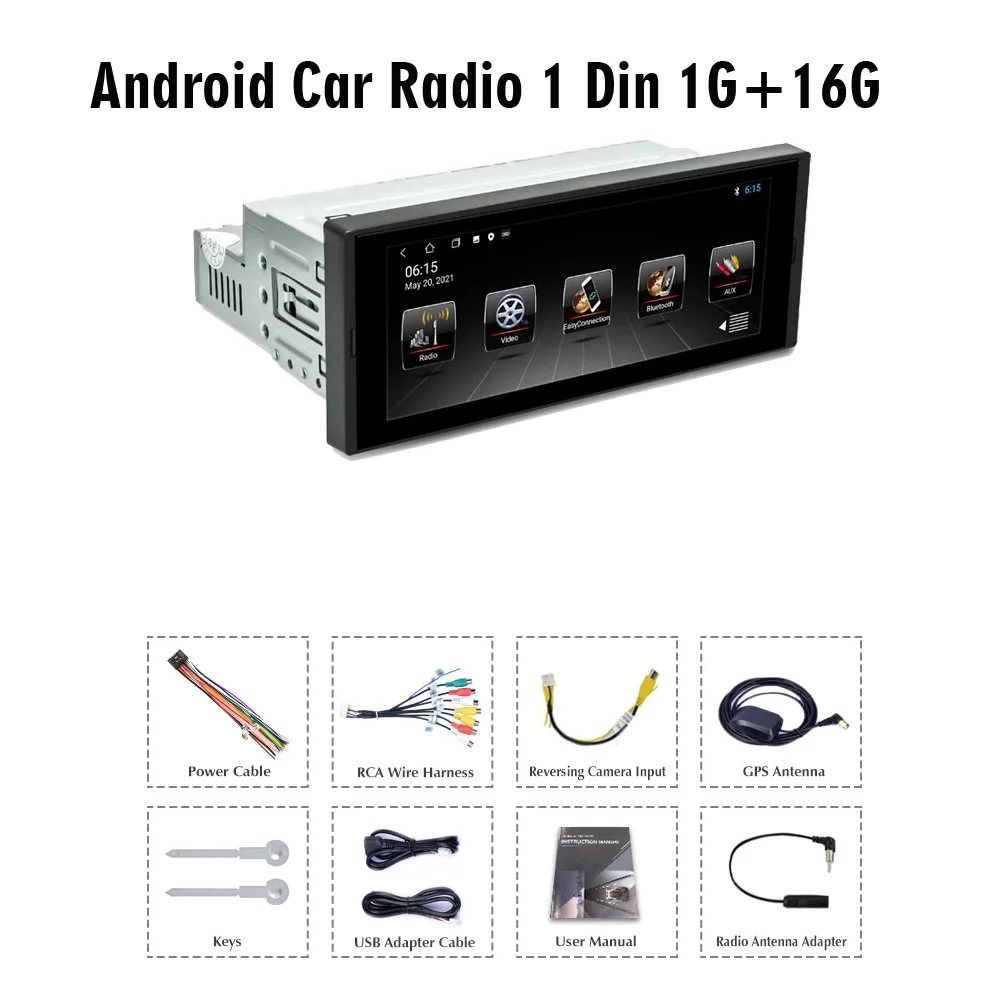 Universal 1din Auto Radio Android Multimedia Player 6.9 inch Touch Screen 1  Din Car Stereo Video GPS Navigation WiFi Bluetooth - AliExpress