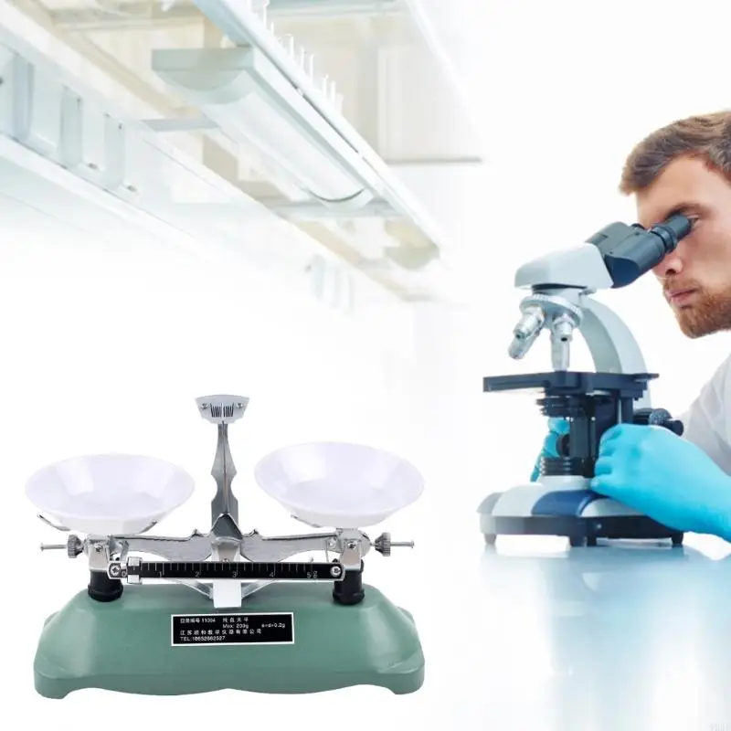 W3JD 100g Laboratory Mechanical Tray Scale Laboratory Teaching Tool Tray with Tweezers and Various Weights