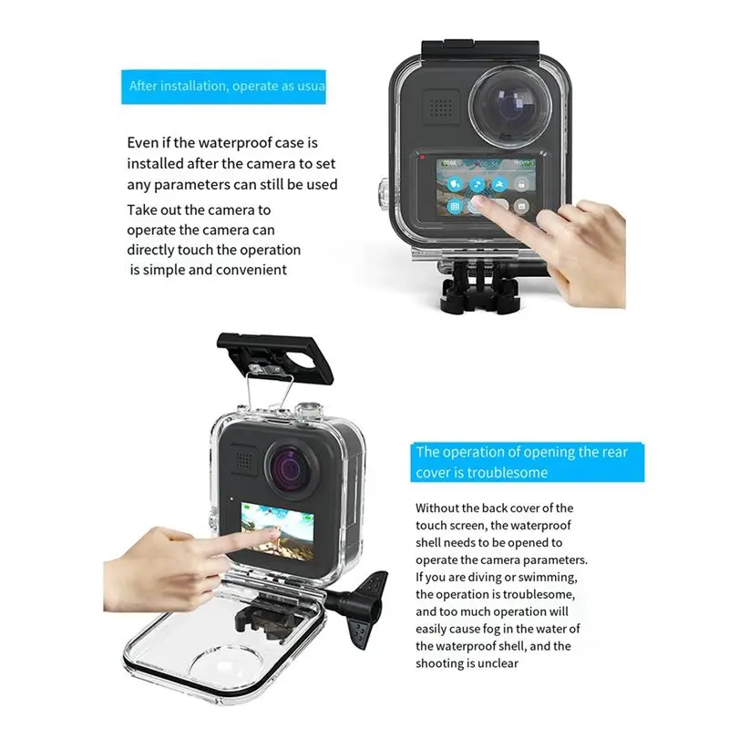 Boîtier étanche GoPro Max avec insert anti-buée