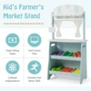 Kid's Farmers Market Stand Wooden Grocery Store Set w/ Cutting Veggies & Fruits 4