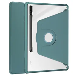 Custodia in pelle premium per tablet con supporto rotante a 360° e design in cristallo trasparente
