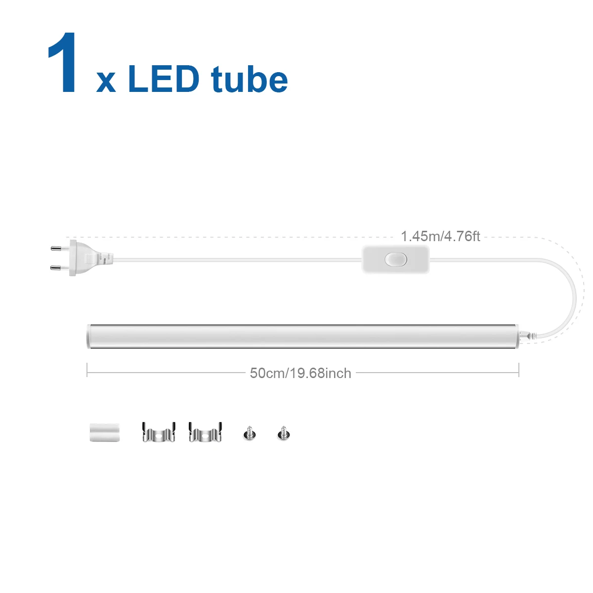 ตัวเลือกสินค้า หลอดไฟ LED T5 ใต้ตู้ 50 ซม. พร้อมสวิตช์ 1-6 ชิ้น
