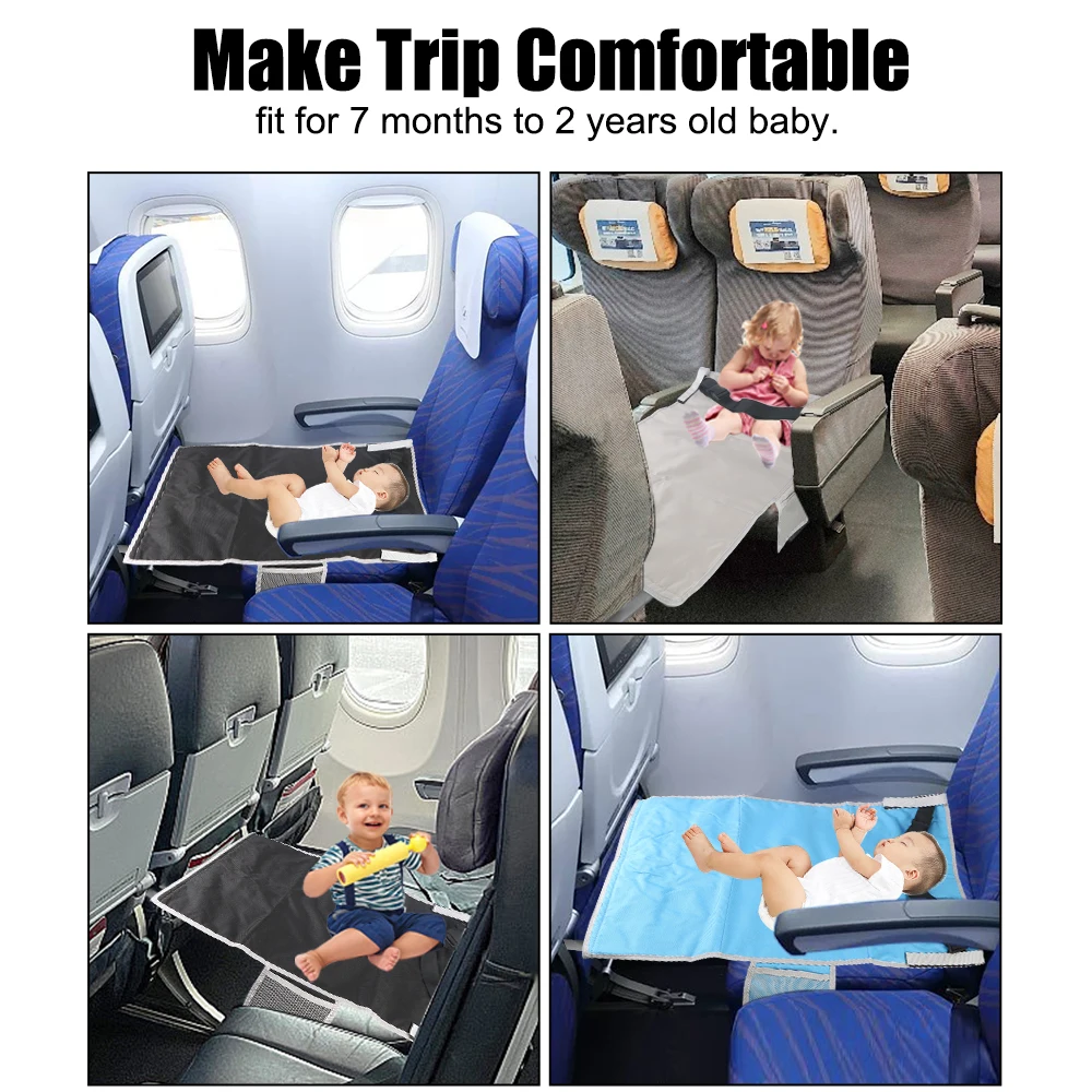 Airplane Foot Rest Airplane Seat Extender Waterproof Cushion Car Seat Cover Extender Foot Leg Rest Airplane Footrest Baby Bed Kids Hammocks