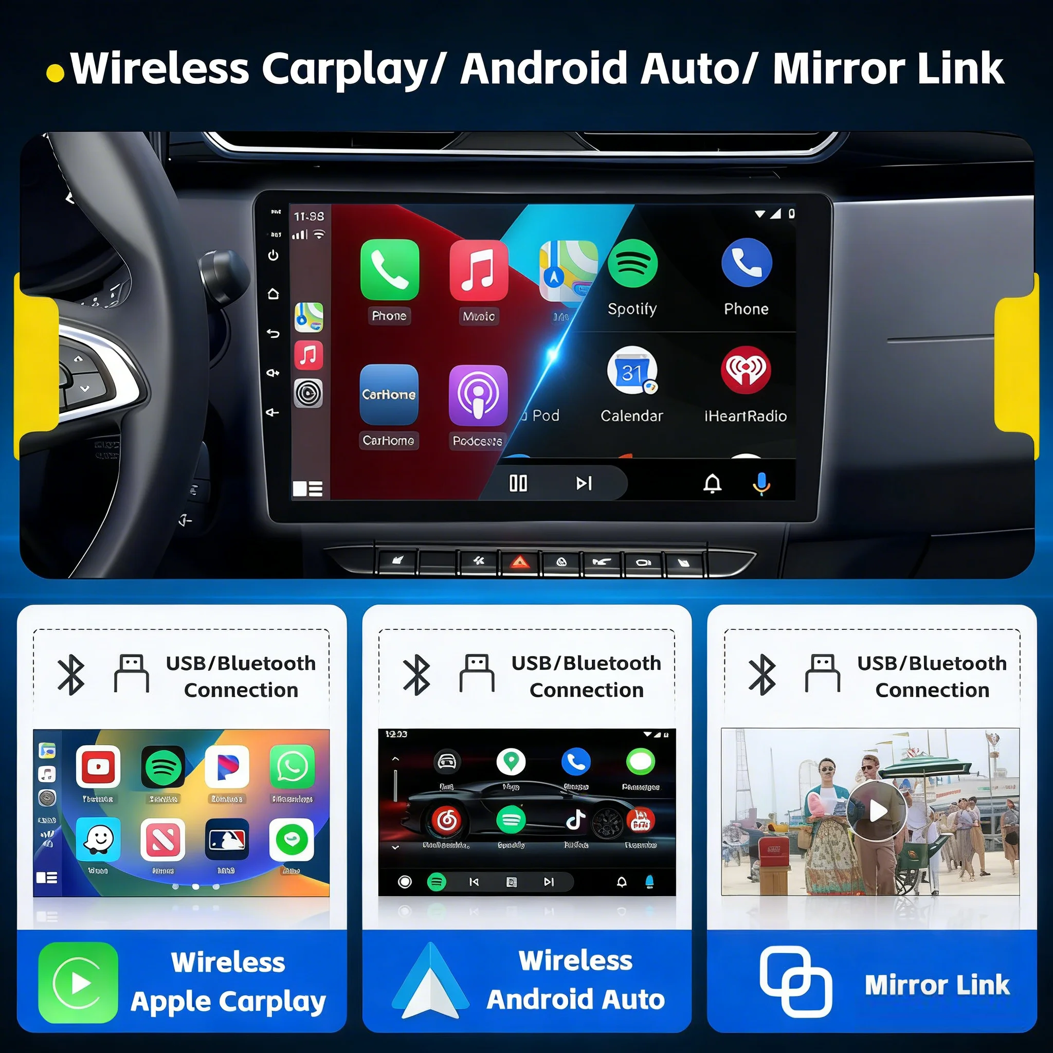 Radio Estéreo para Auto ESSGOO de 7 Pulgadas con Android 15 y 64 GB para Opel Astra J 2010-2014 Buick, CarPlay Inalámbrico, Android Auto, GPS, Navegación, Bluetooth, Pantalla Táctil 3