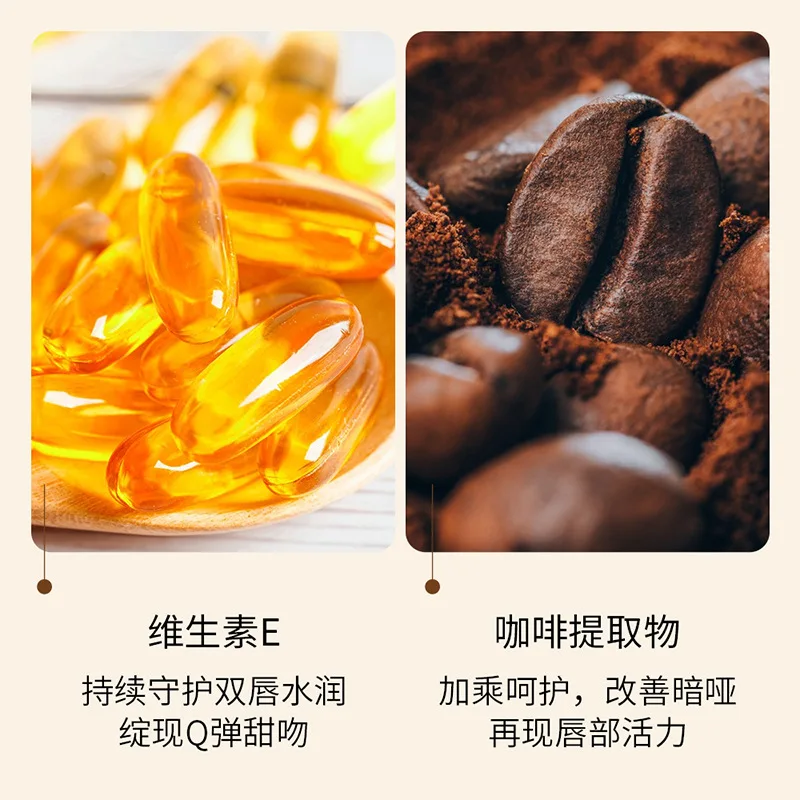 Natural Caffeine Removes Lip Lines, Moisturizes and Protects Lips, Prevents Dryness and Cracks, Easily Absorbed Lip Balm