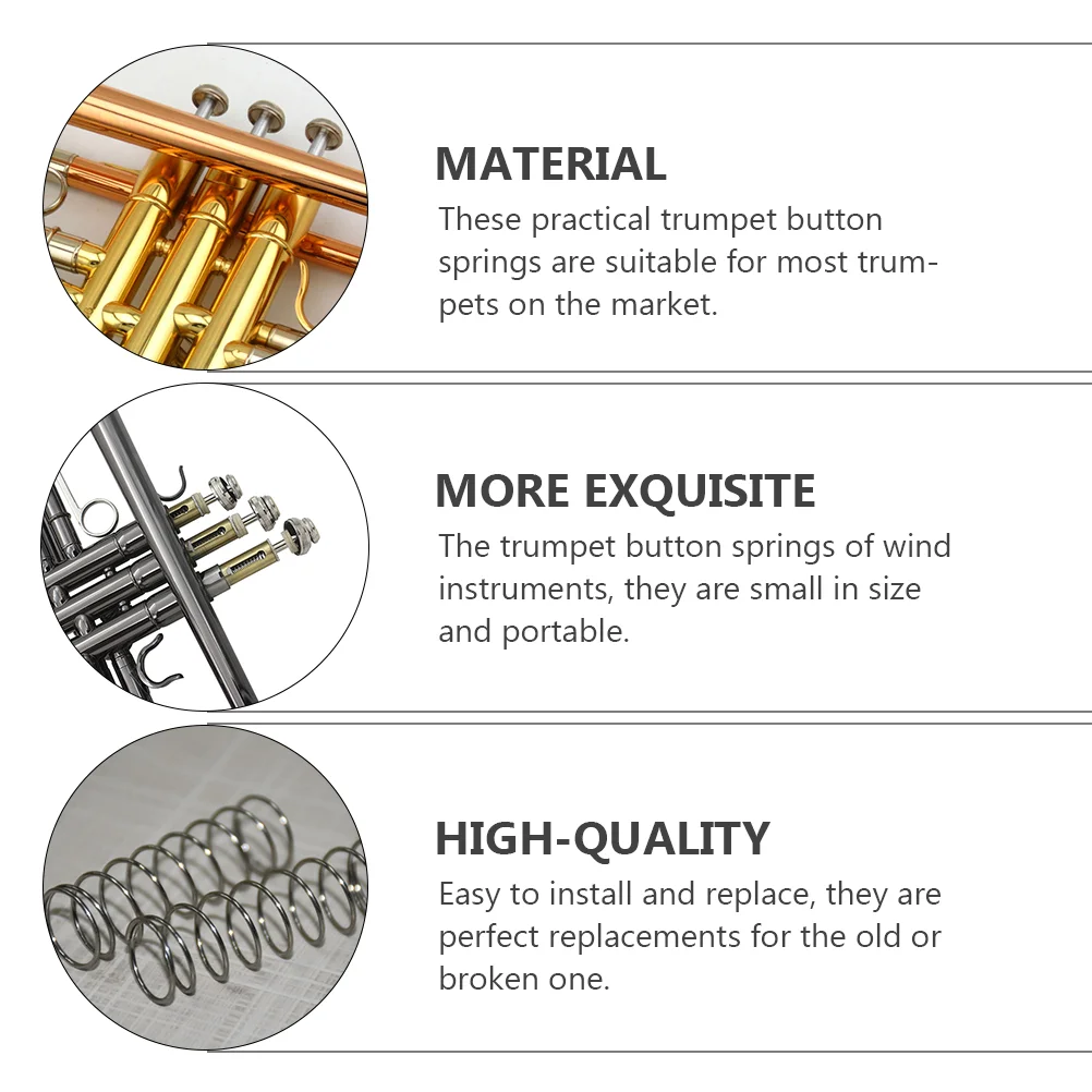 Stainless Steel Trumpet Button Spring Replacements Practical Springs Components Parts Fittings Supplies Trumpet Accessories