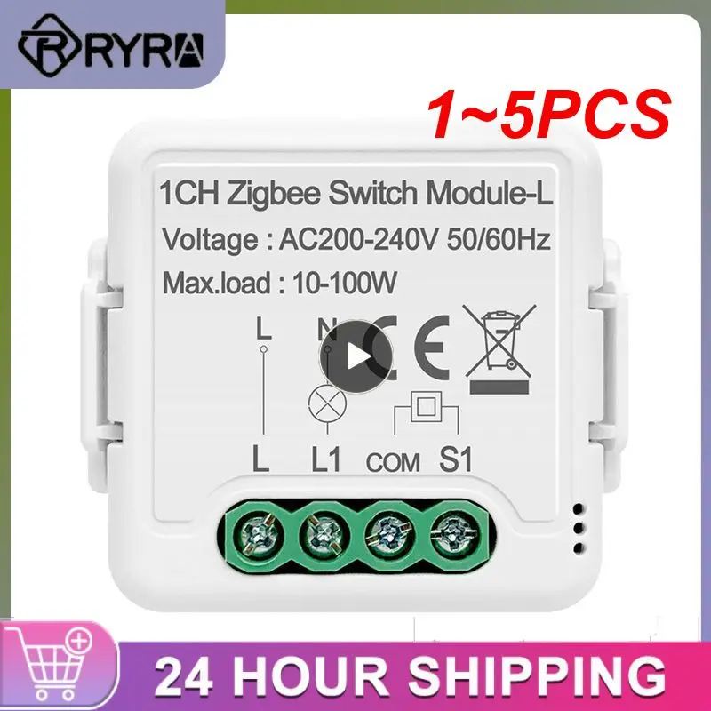 

1~5PCS Tuya Smart Light Switch Module No Neutral Wire Required Switch Support 2 Way Control Works Alice Alexa Hey