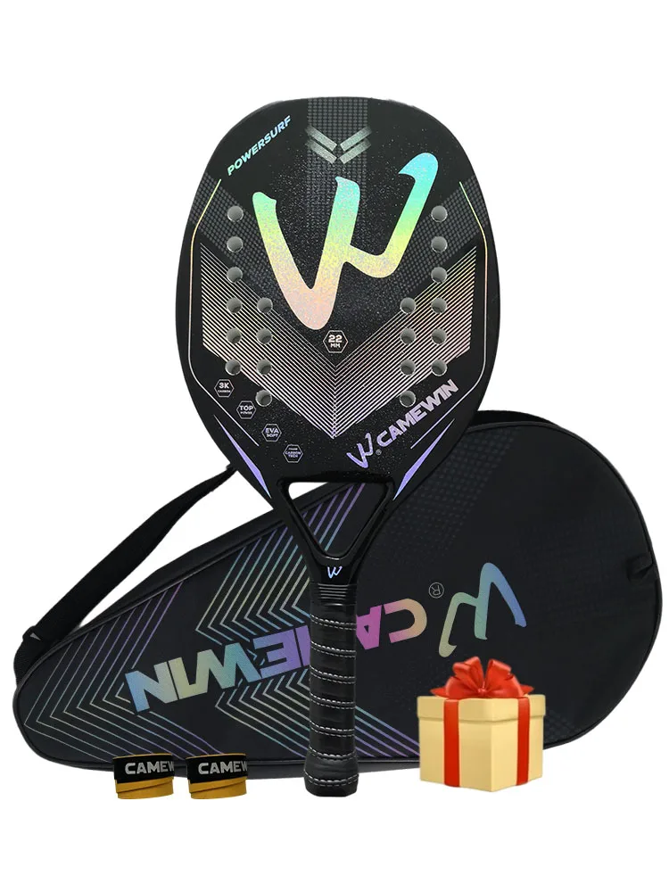 3K Camewin Full Carbon Fiber Beach Tennis Racket With Cover Bag