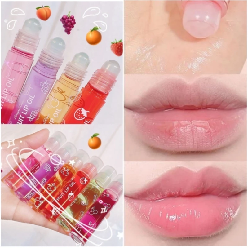 

Fruit Augmentation Plumper Glitter Lip Gloss Lasting Moisturize Roll-on Lip Balm Reduce Fine Line Sexy Lip Care Cosmetics Primer