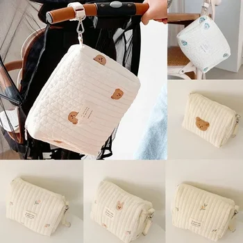 Borsa per pannolini per passeggino portatile borsa per pannolini trapuntata per pannolini per bambini borse per mamma ricamate accessori per bambini borsa per il cambio